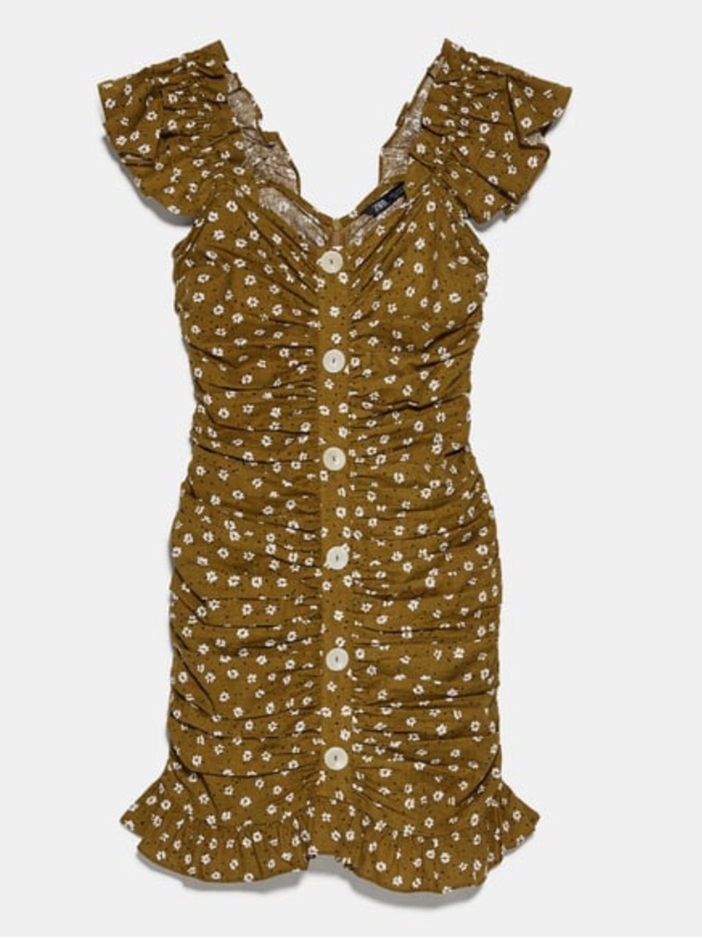 NWOT Zara Printed Dress With Draping Size S